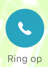 Den runde teal-knap med et telefonrør og teksten "Ring op".
